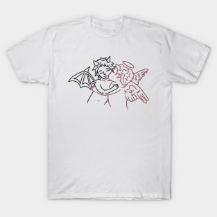 angel kissing devil T-Shirt
